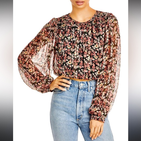 Bardot Floral Crop Blouse - Picture 3 of 5